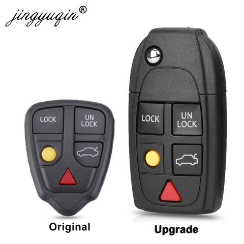 jingyuqin 4/5 Buttons Remote Flip Folding Key Shell For Volvo XC70 XC90 V50 V70 S60 S80 C30 New Replacement Fob Car Key Case ► Photo 1/6