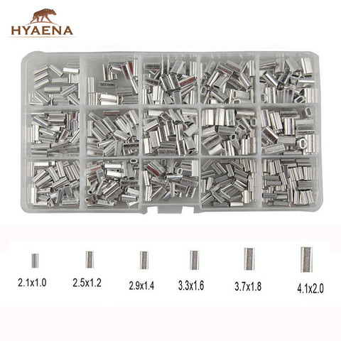 Hyaena 500pcs/box Aluminum Alloy Crimp Sleeves Set 1.0mm-2.0mm Aluminum Tubes Sleeve Fishing Tackle Set ► Photo 1/6