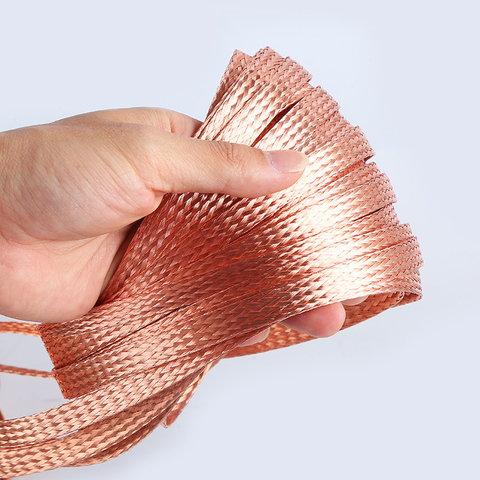Braided Strap 1.5mm2-10mm2 Conductive Band Copper Strip Length 1 Meter Copper Wire Electric Box Connection Ground Wire ► Photo 1/2