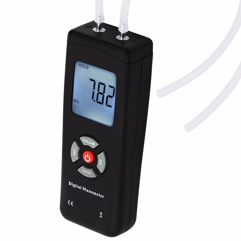 Manometer MAN-45 Digital Portable Handheld Air Vacuum Gas Pressure Gauge Meter with Backlight 11 units +/- 13.78kPa +/- 2PSI ► Photo 1/6