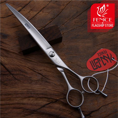 Fenice Curved Scissors Pet Dog Grooming Shears 7.0 7.5 inch Japan 440c Stainless Steel Specific Angles 30 degrees ideal shears ► Photo 1/5