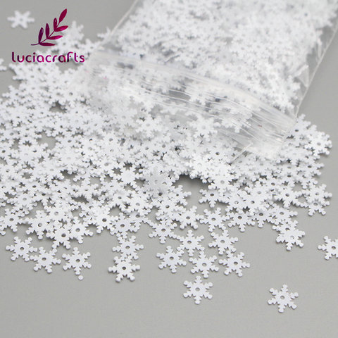 Lucia crafts 20g/lot 8mm Transparent AB/White Snowflake PVC Sequins Christmas Party Decoration DIY Handmade Accessory D0106 ► Photo 1/5