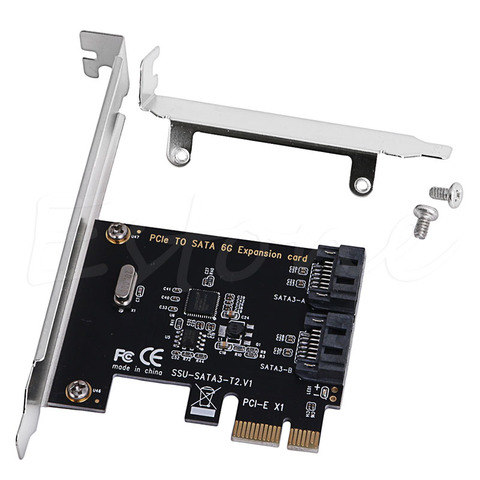 New Adapter Card PCI-E Adapter Card PCI Express to SATA3.0 2-Port SATA III 6G Expansion Controller Card Adapter hot ► Photo 1/6