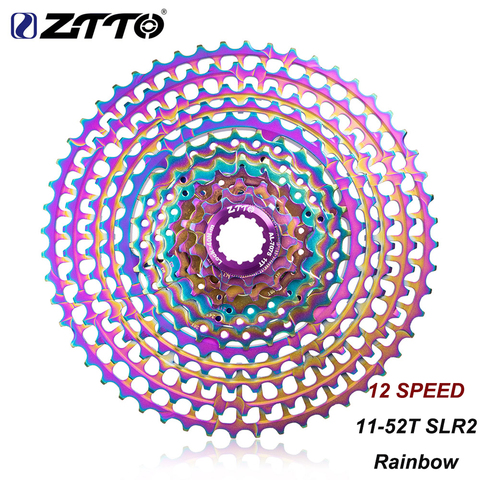 ZTTO MTB 12 Speed 11-52T SLR2 Ultralight Cassette Colorful Rainbow k7 HG Compatible Bike12S 12V 52T CNC Freewheel For HG Hub ► Photo 1/6