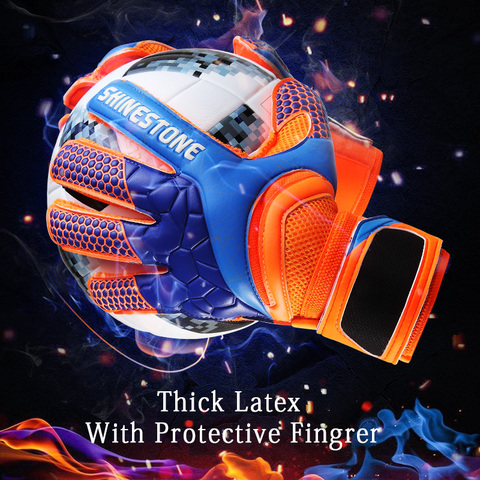 Men Kids Size Latex Professional Soccer Goalkeeper Gloves Strong Finger Protection Football Match Gloves ► Photo 1/6