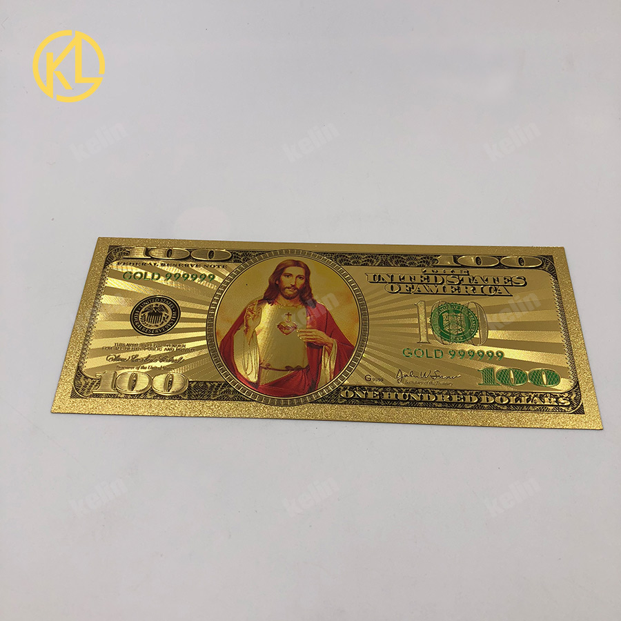 Gold Foil Banknotes USD Plastic Fake Money 100 Dollars Collection Souvenir Gift 
