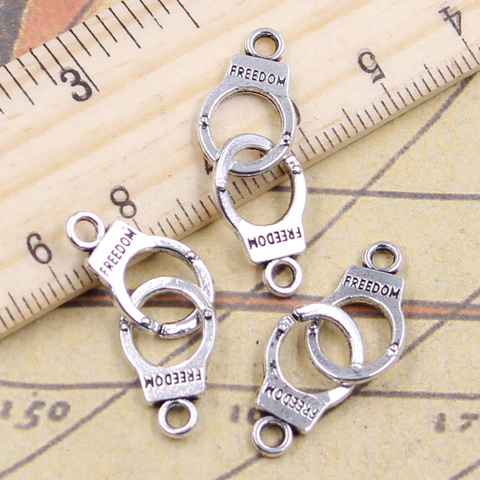 10pcs Charms Handcuffs Freedom 30x20mm Antique Silver Color Pendants Making DIY Handmade Jewelry Factory Wholesale ► Photo 1/1