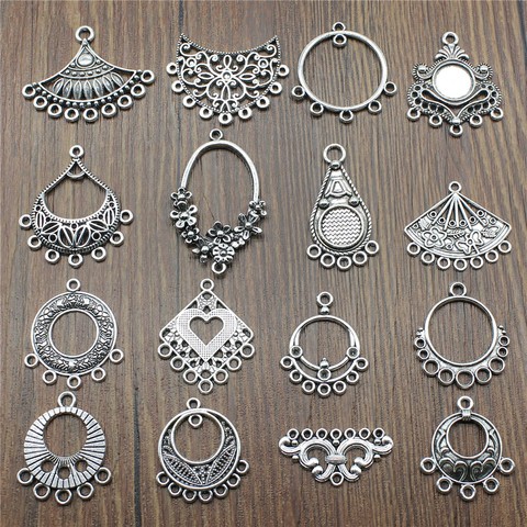 10pcs/lot Charms Earring Connector Antique Silver Color Earring Connector Charms Earring Connector Charms For Jewelry Making ► Photo 1/2