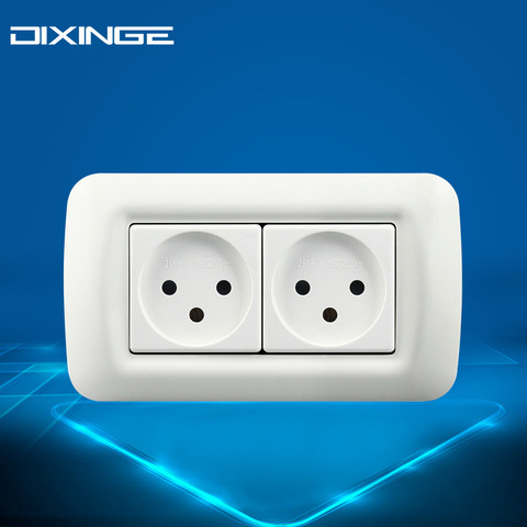 Israeli 140mm Extended two-position Israeli socket 16A two-position PC panel  three-hole wall power socket ► Photo 1/5