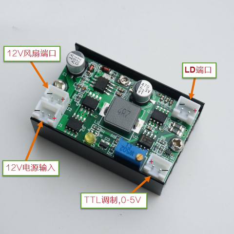 5A 12V 1W-3W-4.75W 405/445/450/520nm Buck Constant Current Power Supply Driver board / Laser / LED Driver w/ TTL Modulation ► Photo 1/4
