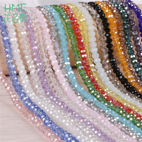 Wholesale 145pcs 4mm Multicolor Rondelle Faceted Glass Beads Czech Crystal Beads For Jewelry Crafts Sewing Clothing Accessories ► Photo 1/6