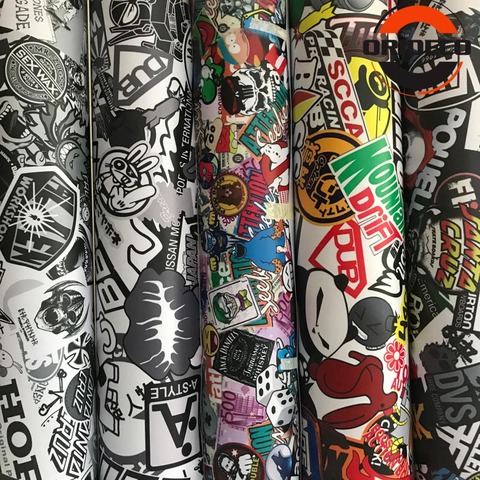 10/20/30/40/50X152CM JDM Graffiti Stickerbomb Vinyl Wrap Car Motorcycle Scooter Bike Wrapping Covers Decal Film ► Photo 1/6