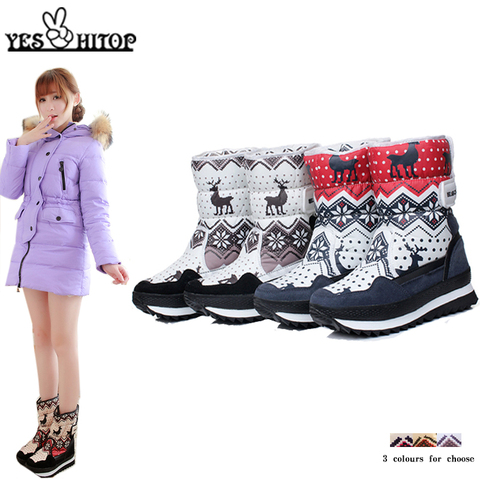 Hot selling women snow boots 2022, floral printed fashionable winter boots, skidproof and waterproof ► Photo 1/6