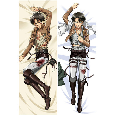 NEW Anime Shingeki no Kyojin Decoration pillow case cover Attack on Titan Levi Rivaille Hugging Body Bedding Pillowcases Covers ► Photo 1/6