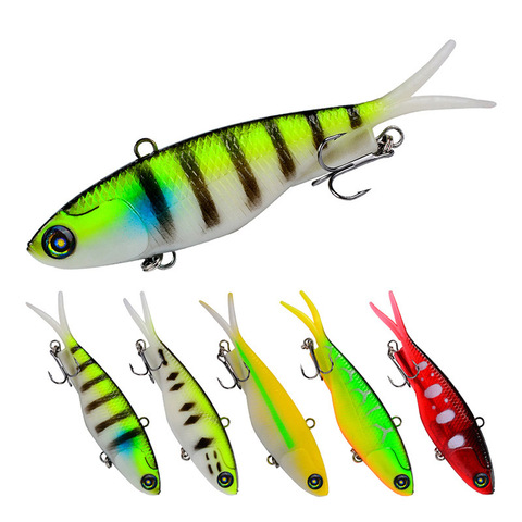 NEW Soft bait Vib lure 90mm 110mm 19.5g 32g minnow Lead fish Vibrating With T Tail Fishing lures pesca jigg winter Sinking bait ► Photo 1/6