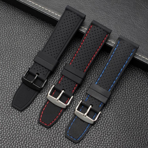 22mm Soft Silicone Watch Strap Belt Waterproof Breathable Wristband for Summer Outdoor Sports Sweatproof Watch Bands Accessories ► Photo 1/6