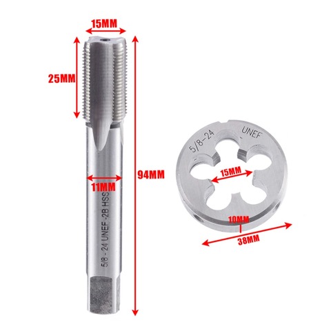 1/2-28 UNEF 5/8-24 UNEF Hand Tap Round Die Cut HSS Right Hand Tapping Cutting Tool for Woodworking Hand Tap Tools ► Photo 1/6