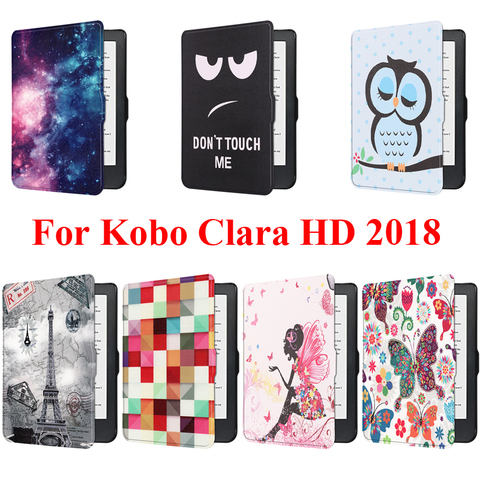 Smart Cover Case for Kobo Clara HD 2022 Protector Shell Skin Pouch Bag With Tower Butterfly Girl Print E-Book Reader BokoClaraHD ► Photo 1/6