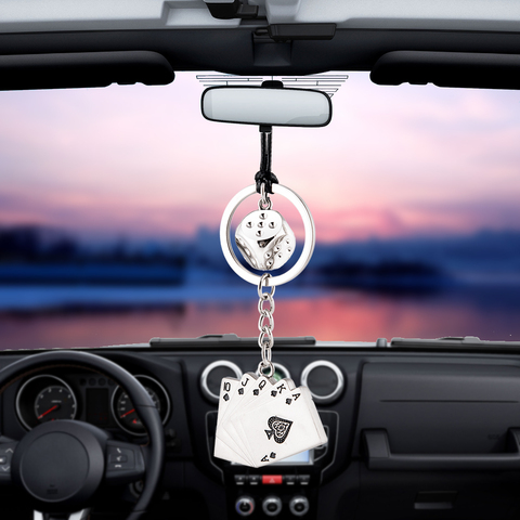 Car Pendant Charm Dice Poker Rearview Mirror Decoration Hanging Ornaments  Automobiles Interior Cars Accessories Holiday Gifts - Price history &  Review, AliExpress Seller - KOSOO Official Store