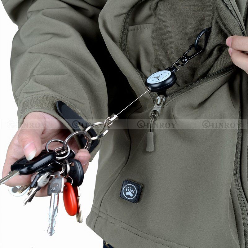 Retractable Elastic Wire Rope Outdoor Camping Burglar Anti-lost Keychain 
