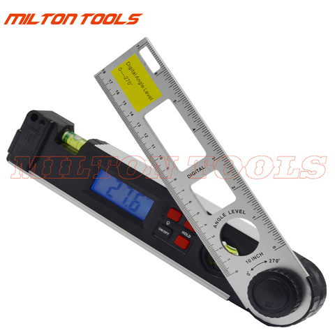 270 degree 250mm Digital Angle ruler Finder gauge Multi-Purpose digital Protractor Level Ruler Miltre Spirit Level inclinometer ► Photo 1/6