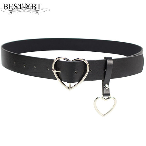 Best YBT Women belt Fashion PU Leather Metal Heart Pin Buckle belt Party Dress Decor Waistband Women belt size 105 cm ► Photo 1/6