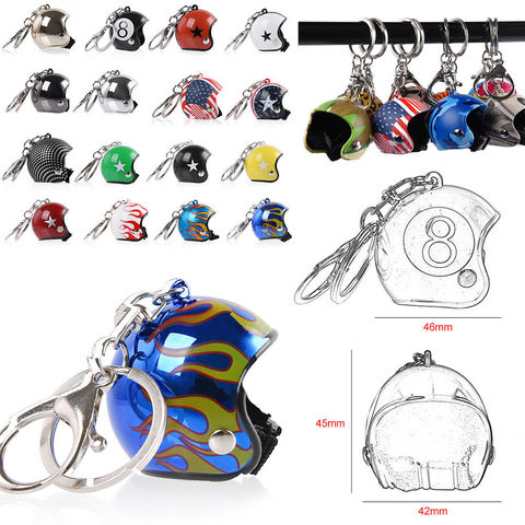 1 Pc Creative Car Motorcycle Bicycle Helmet Key Chain Ring Keychain Keyring Key Fob Pendant Xmas Christmas Women Mens Gift Toy ► Photo 1/5