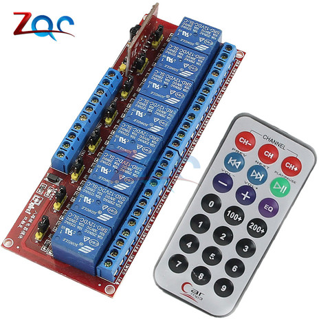 DC 5V 12V 8 Channel Multifunction Infrared Remote Control Relay with Dual Trigger Two-way Driver IC Module Bidirectional ► Photo 1/6