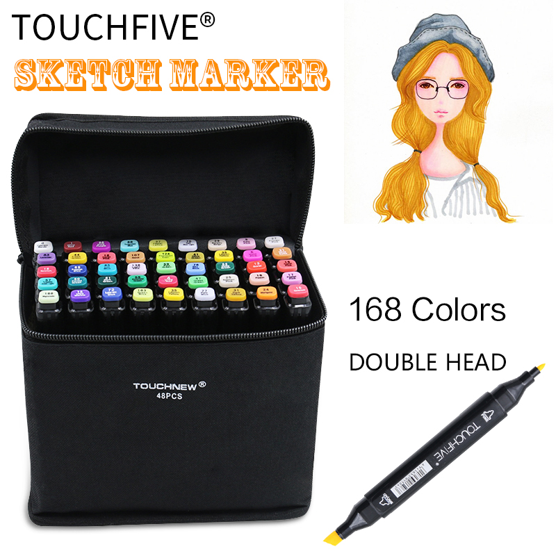 Touchfive Markers 12/30/60/80/168 Colors Art Marker Pen Dual Tips