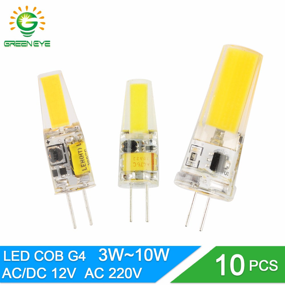 GreenEye LED G4 G9 Lamp Bulb 3W 6W 10W AC/DC 12V 220V 240V COB SMD