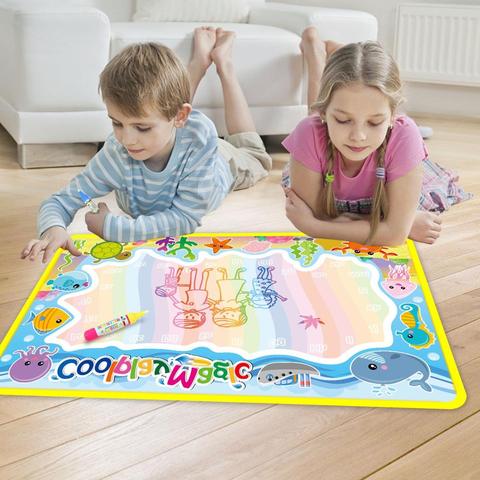 8 Types Water Drawing Mat & 2 Pens Water Doodle Mat Writing Doodle Board Coloring Books Water Painting Rug Kids Educational Toys ► Photo 1/6