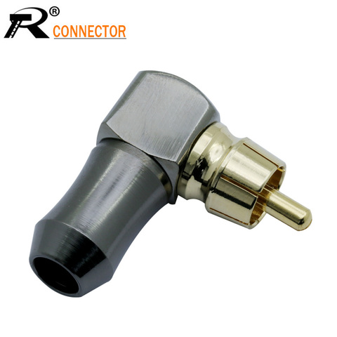 1PC Gold plated Right Angle RCA Male Plug Audio Video Connector Soldering ► Photo 1/6