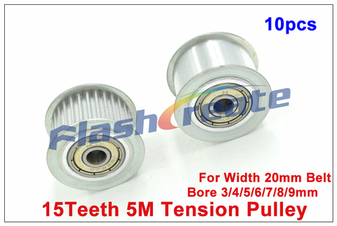 10pcs 15 Teeth 5M Idler Pulley Passive Pulley Bore 3/4/5/6/7/8/9mm For Width 20mm 5M Timing Belt 5M Tension Pulley With Bearing ► Photo 1/1