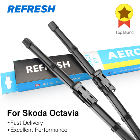 REFRESH Windscreen Wiper Blades for Skoda Octavia Combi Hatchback Mk1 Mk2 Mk3 Fit Hook / Side Pin / Push Button Arms ► Photo 1/6