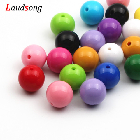 6/8/10/12/14/16/18/20mm Cheap Colorful Bubblegum Beaded Solid Acrylic Beads For Necklaces Jewelry Making Bracelet ► Photo 1/4
