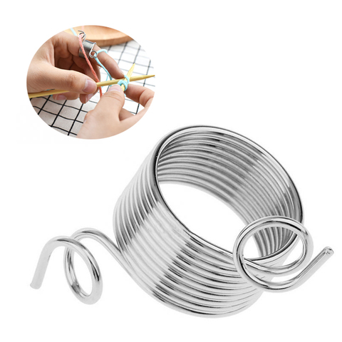 Accessories Knitting Tools Thimble Ring Yarn Spring Guides Stainless Steel