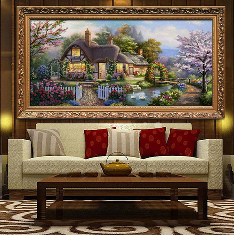 Needlework,DIY Landscape Painting Cross stitch,Garden hut Dream home printing patterns Cross-stitch ,DMC Sets For Embroidery kit ► Photo 1/1