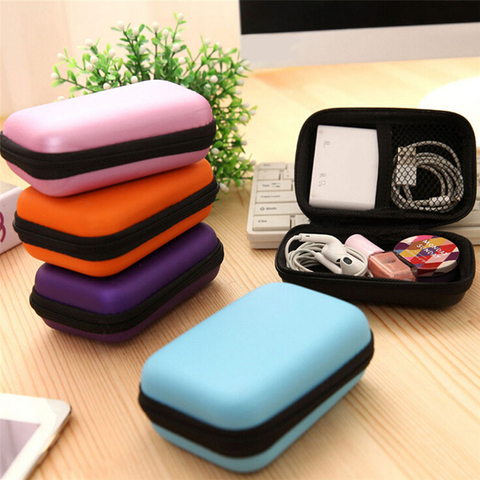 Mini 1PC Cosmetic Bags Hard Nylon Carry Bag 6 Colors Compartments Case Cover Headphone Earphone Jewelry Bag ► Photo 1/6