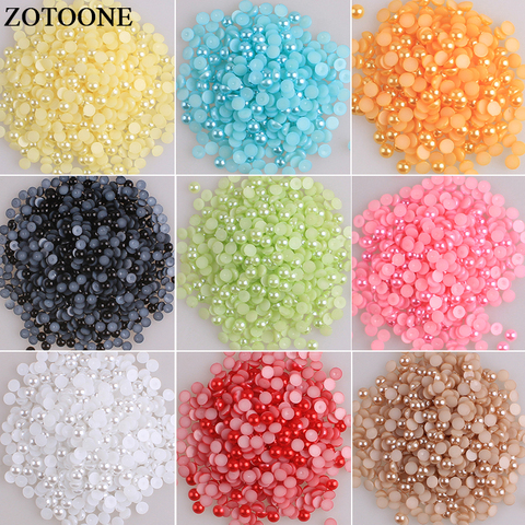 ZOTOONE Flatback Pearl Beads Multicolors ABS Resin Half Round Pearls For Nail Art Applique Strass DIY Nails Rhinestones Crystal ► Photo 1/6