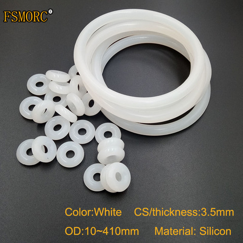OD10mm~410mm*3.5mm Thickness White silicon o-rings no poison Food Grade Seals gasket  Heat Resistance O Ring Seals Gaskets ► Photo 1/3