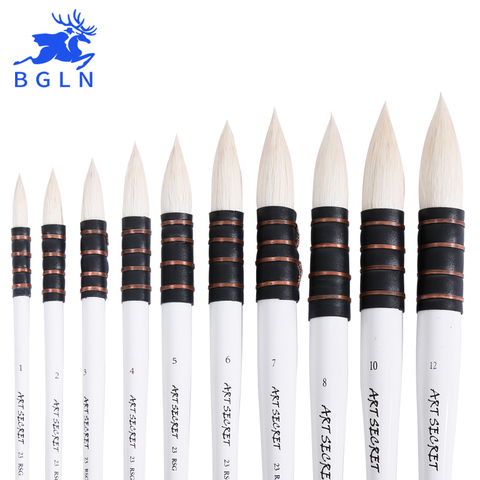 Professional Wool Hair Watercolor Paint Brush Professional Pointed Black /& White Handle Painting Brushes Art Supplies