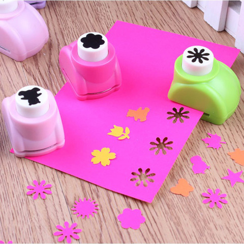 Embossing DIY Paper Punch Cutter Kid Child Mini Printing Hand Shaper Scrapbook Tags Cards Craft Tool Random Color Drop Shipping ► Photo 1/6