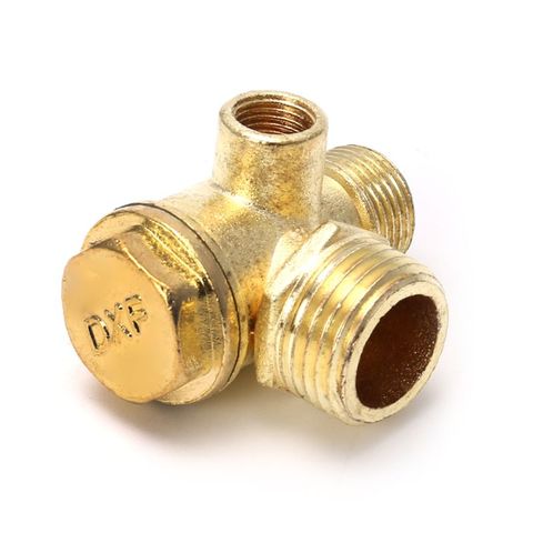 Drop Ship&Wholesale 3-port Zinc Alloy Air Compressor Check Valve Central Pneumatic Valves Thread 90 Degree Mar28 ► Photo 1/1