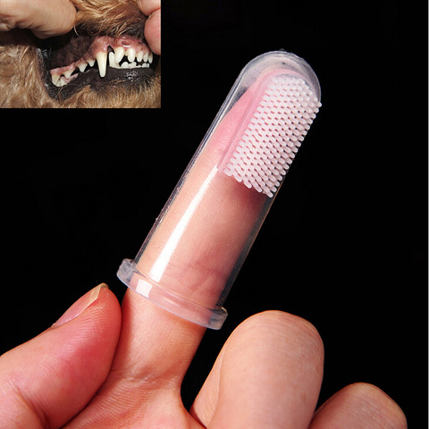 Hot Selling Super Soft Pet Finger Toothbrush Teddy Dog Brush Addition Bad Breath Tartar Teeth Care Dog  Cat Cleaning Supplies ► Photo 1/5