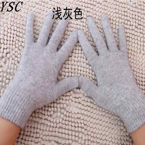 YUNSHUCLOSET Hot Sales Autumn&winter New Women Knit cashmere wool blend gloves warm cashmere solid color gloves Free Shipping ► Photo 1/2