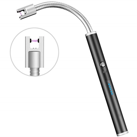 Longer Flexible Plasma Arc Lighter LED Battery Display USB Electric Lighter Kitchen Candle Lighter For BBQ Cooking Cigarette Use ► Photo 1/6