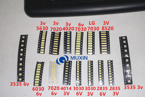 1W/0.5W SMD LED Kit 3V/6V 2835/3030/3535/4020/5630/6030/7020/7030/7032 Cold white For TV Backlight Beads 17 values *10pcs=170PCS ► Photo 1/1