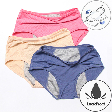 Solid Leak Proof Menstrual Period Panties Women Underwear
