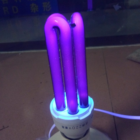 E27 AC 220V CFL quartz UV black light Violet lamp UF 365nm purple CFL energy-saving lamps home stage show fluorescent bulb ► Photo 1/6
