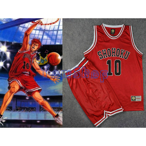 Sakuragi Hanamichi Slam Dunk Basketball Jersey Costume